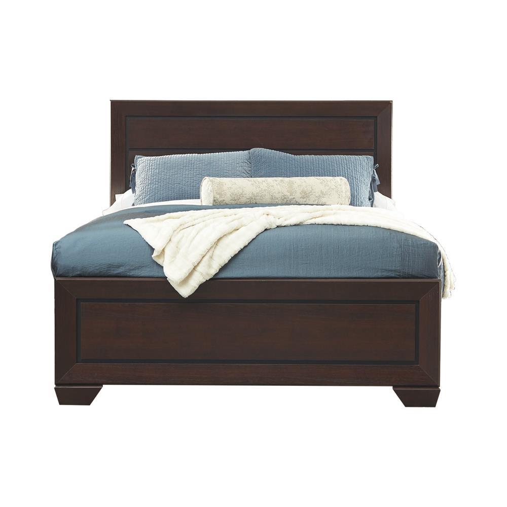 Kauffman California King, Eastren King, & Queen Panel Bed Dark Cocoa - Luxury Home Furniture (MI)