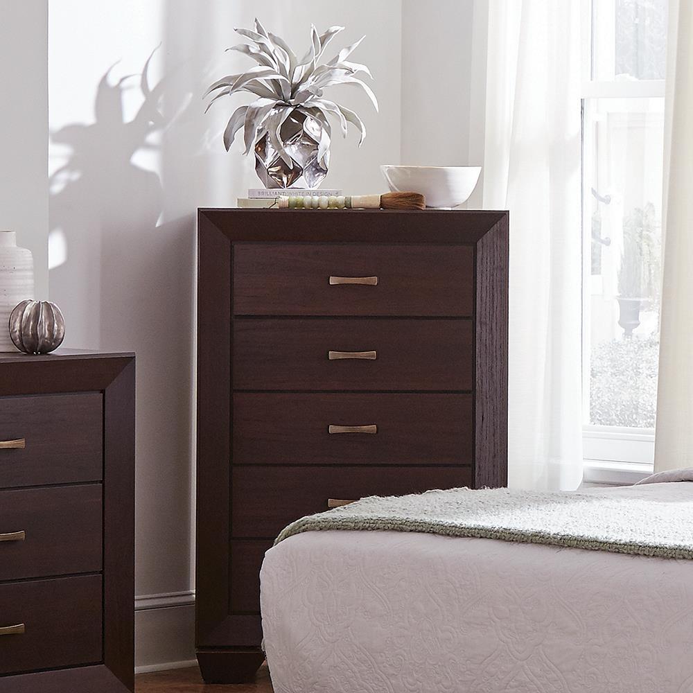 Kauffman 5-drawer Chest Dark Cocoa - Luxury Home Furniture (MI)
