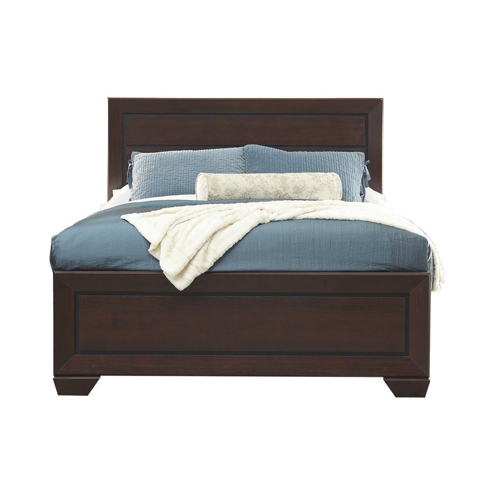Kauffman California King, Eastren King, & Queen Panel Bed Dark Cocoa - Luxury Home Furniture (MI)