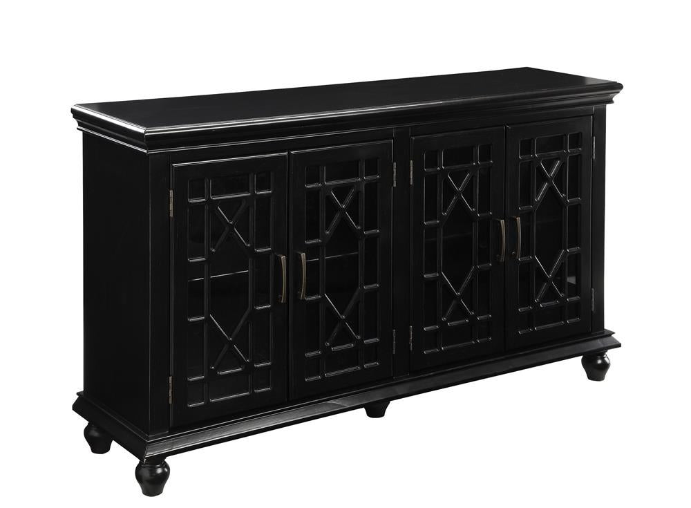 Kovu 4-door Accent Cabinet Black - Luxury Home Furniture (MI)