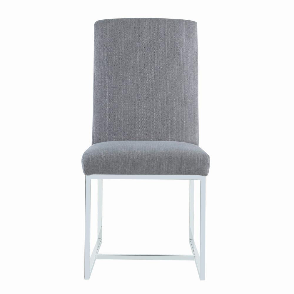 Mackinnon Upholstered Side Chairs Grey and Chrome (Set of 2) - Luxury Home Furniture (MI)