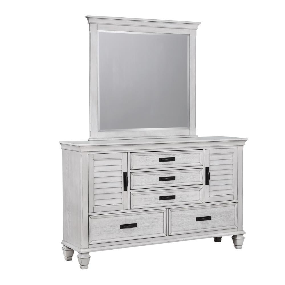 Franco Rectangular Dresser Mirror Antique White - Luxury Home Furniture (MI)