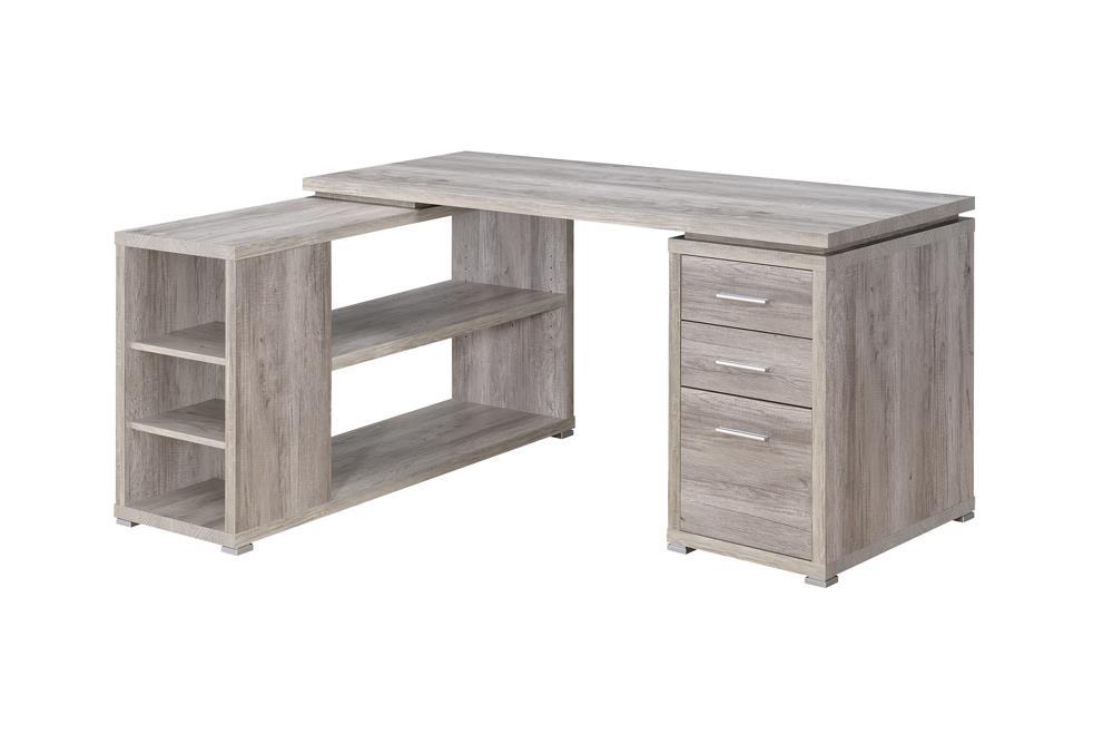 Yvette L-shape Office Desk Grey Driftwood - Luxury Home Furniture (MI)