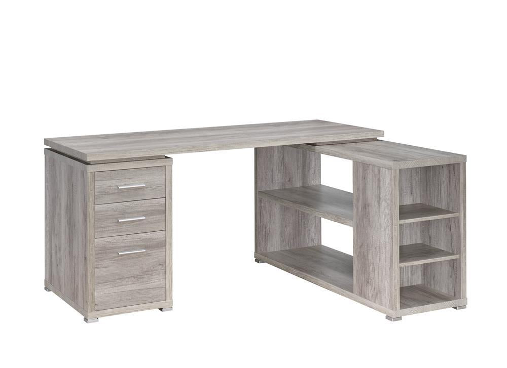 Yvette L-shape Office Desk Grey Driftwood - Luxury Home Furniture (MI)