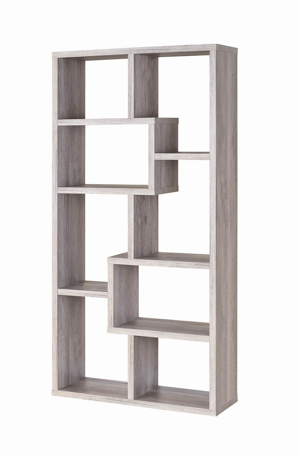 Theo 10-shelf Bookcase Grey Driftwood - Luxury Home Furniture (MI)