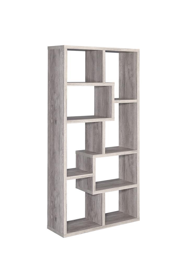 Theo 10-shelf Bookcase Grey Driftwood - Luxury Home Furniture (MI)