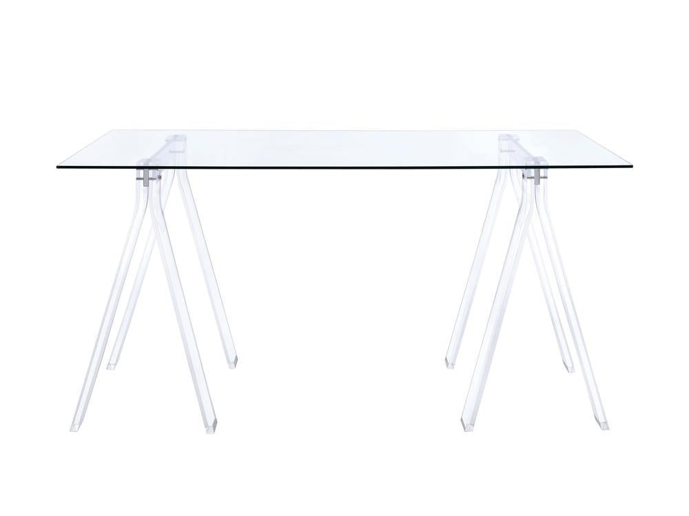Amaturo Writing Desk with Glass Top Clear - Luxury Home Furniture (MI)