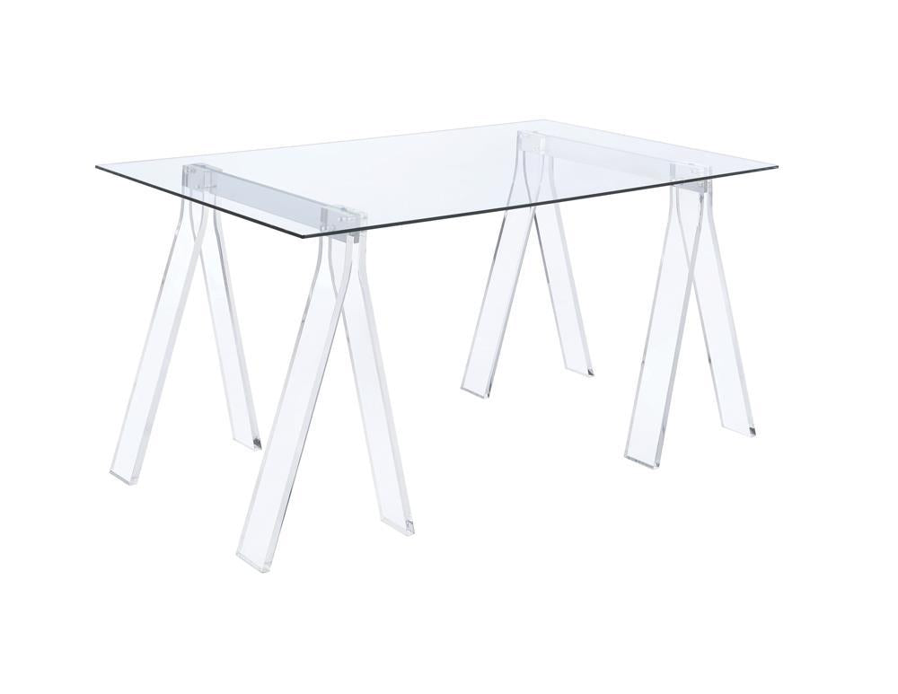 Amaturo Writing Desk with Glass Top Clear - Luxury Home Furniture (MI)