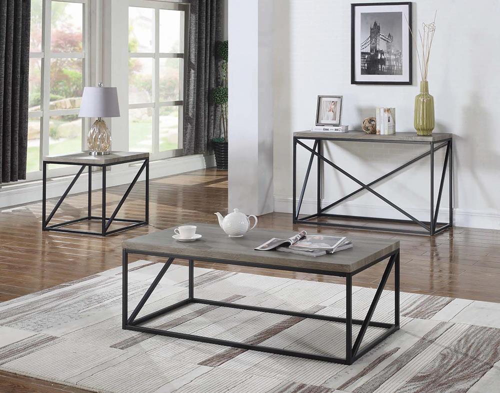 Birdie Square End Table Sonoma Grey - Luxury Home Furniture (MI)