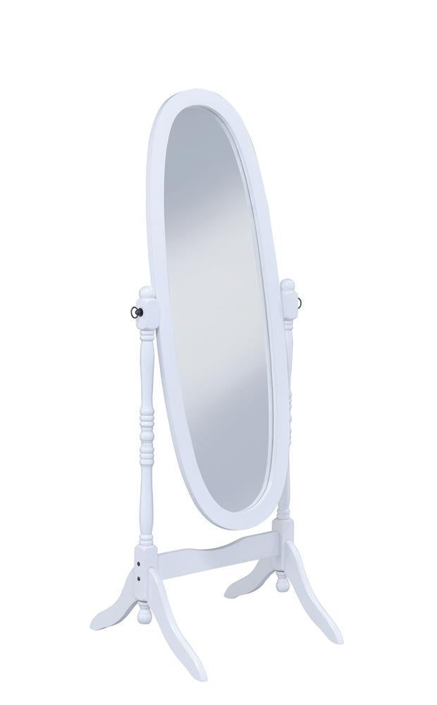 Foyet Oval Cheval Mirror White - Luxury Home Furniture (MI)