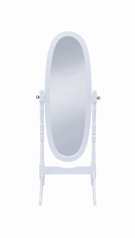 Foyet Oval Cheval Mirror White - Luxury Home Furniture (MI)