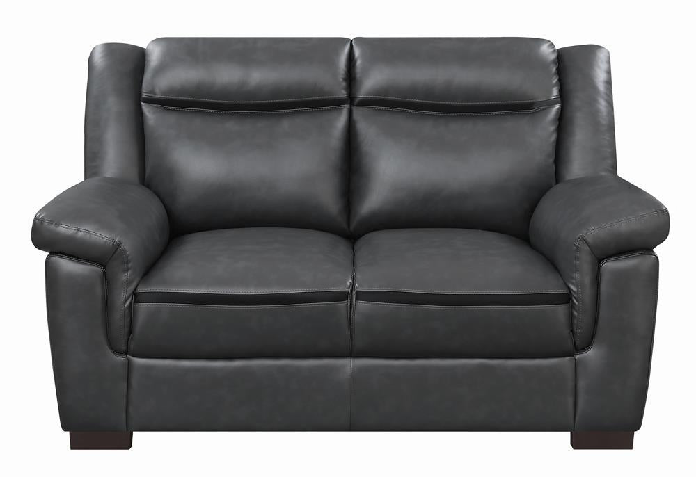 Arabella Pillow Top Upholstered Loveseat Grey - Luxury Home Furniture (MI)