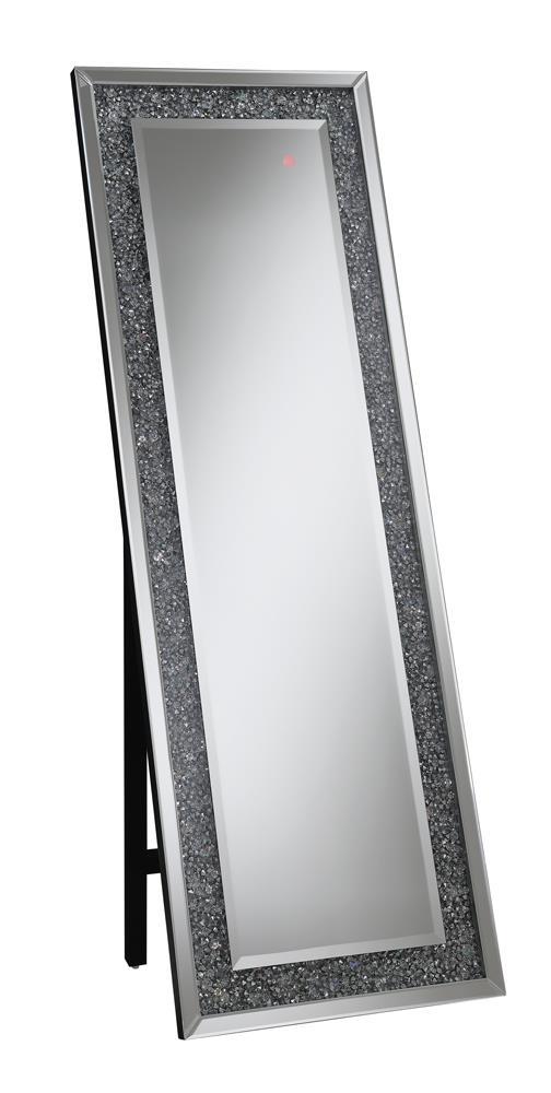 Carisi Rectangular Standing Mirror with LED Lighting Silver - Luxury Home Furniture (MI)