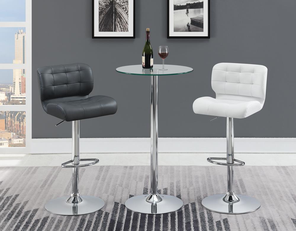 Abiline Glass Top Round Bar Table Chrome - Luxury Home Furniture (MI)