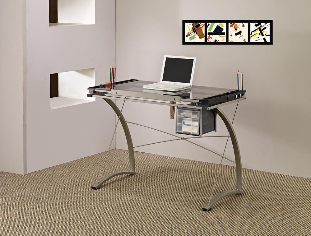 Melo 3-Drawer Drafting Desk Champagne - Luxury Home Furniture (MI)