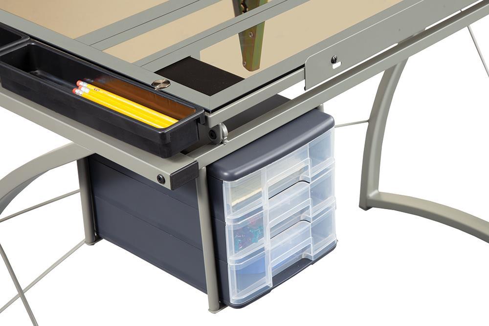 Melo 3-Drawer Drafting Desk Champagne - Luxury Home Furniture (MI)