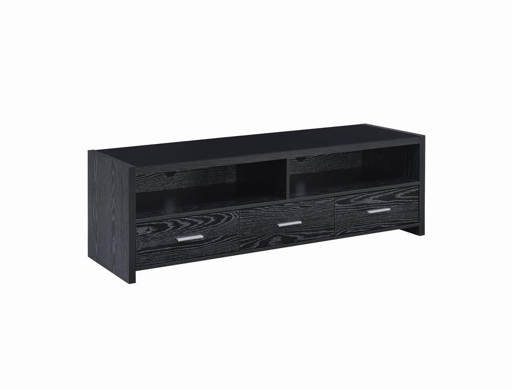 Alton 62" 3-drawer TV Console Black Oak - Luxury Home Furniture (MI)