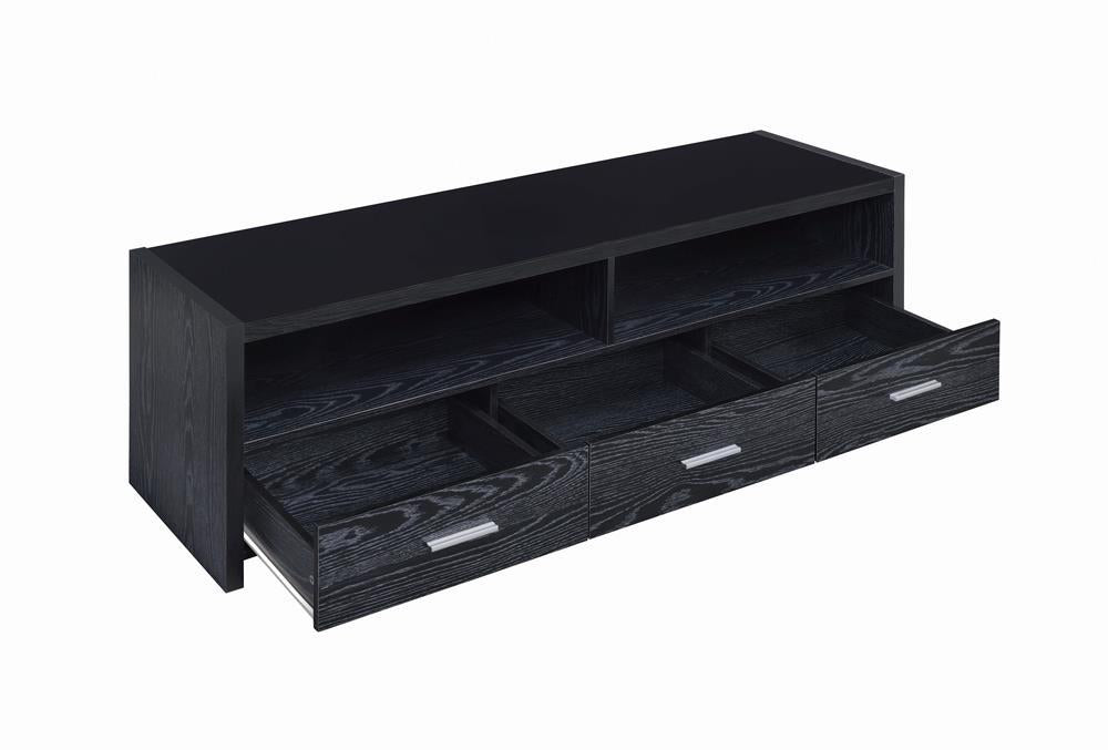 Alton 62" 3-drawer TV Console Black Oak - Luxury Home Furniture (MI)