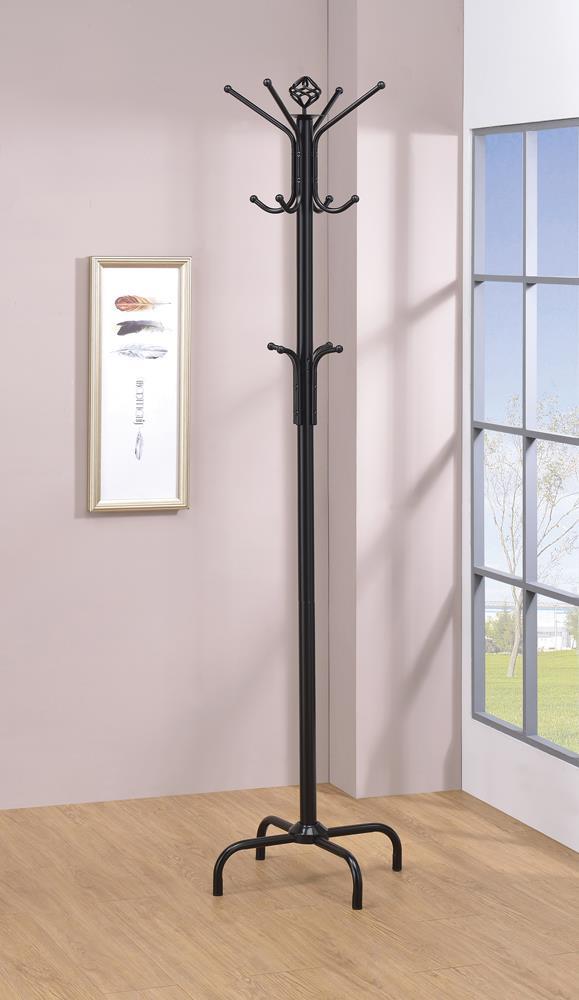 Collier 12-hook Coat Rack Black - Luxury Home Furniture (MI)
