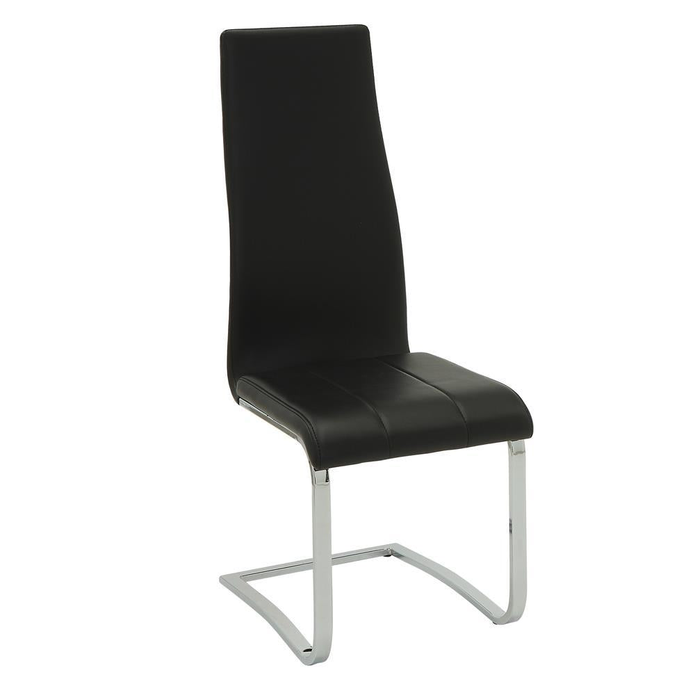 Montclair High Back Dining Chairs Black and Chrome (Set of 4) - Luxury Home Furniture (MI)