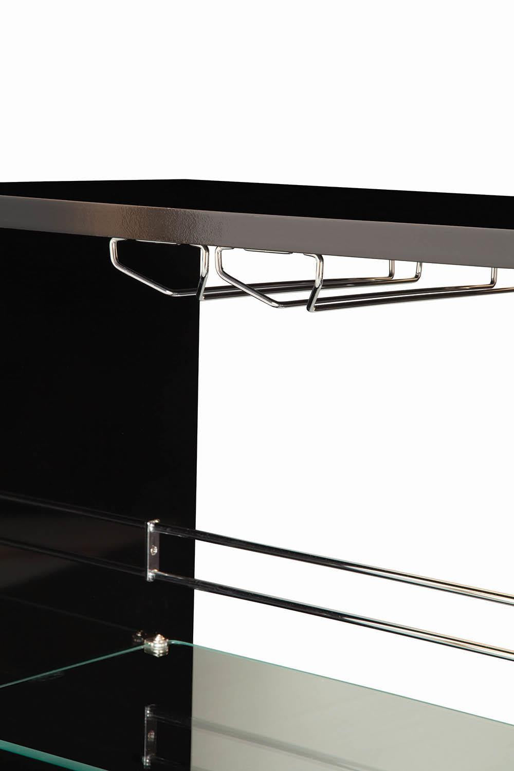 Adolfo 3-tier Bar Table Glossy Black and Clear - Luxury Home Furniture (MI)