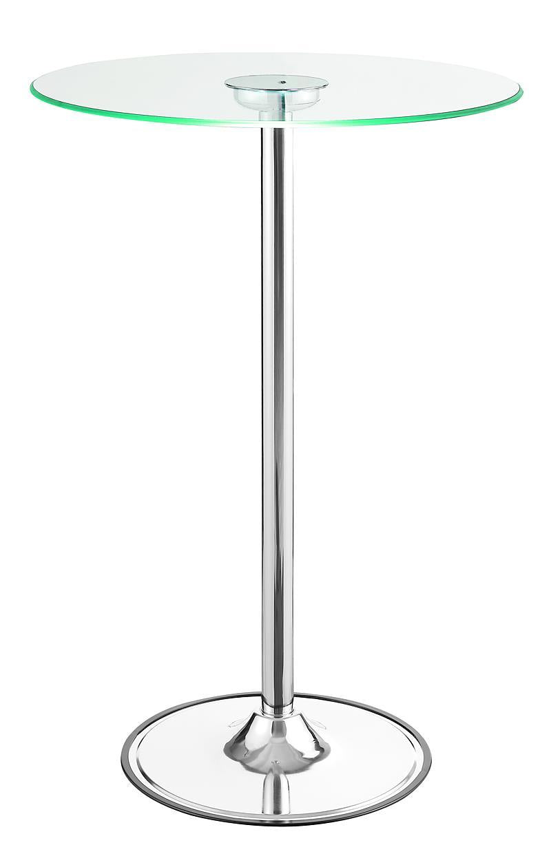 Thea LED Bar Table Chrome and Clear - Luxury Home Furniture (MI)
