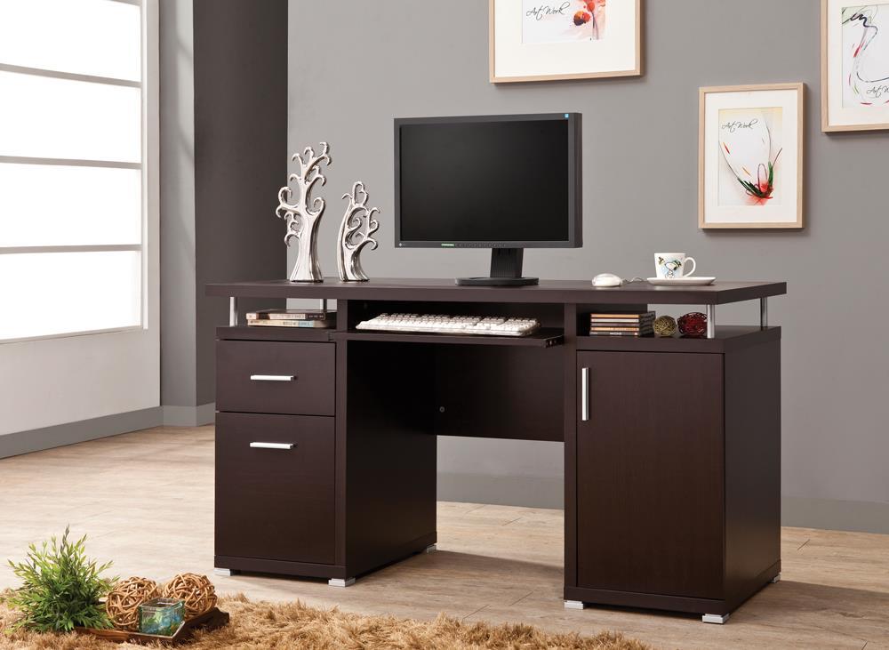 Tracy 2-drawer Computer Desk Cappuccino - Luxury Home Furniture (MI)