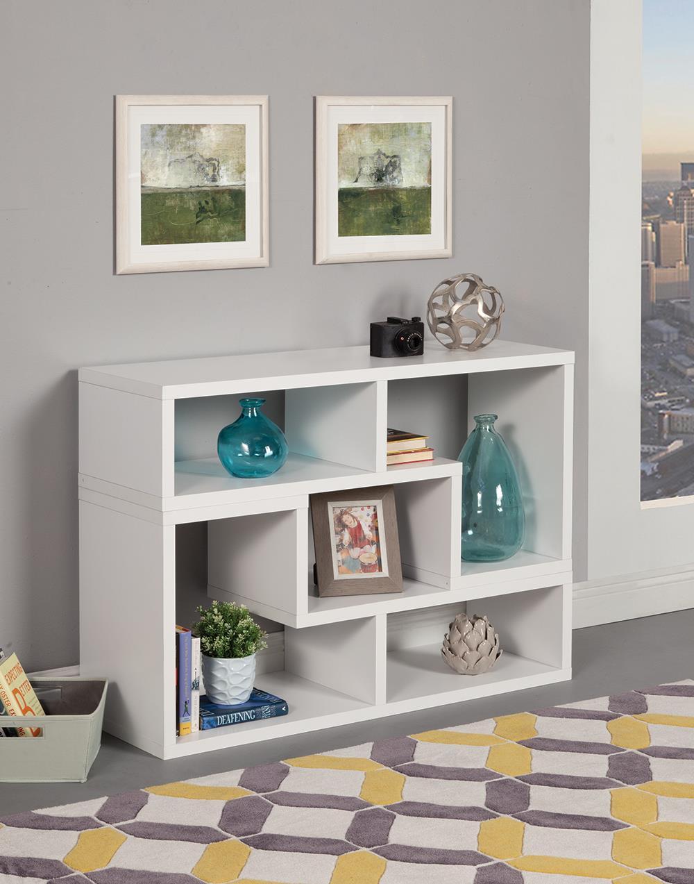 Velma Convertible TV Console and Bookcase White - Luxury Home Furniture (MI)