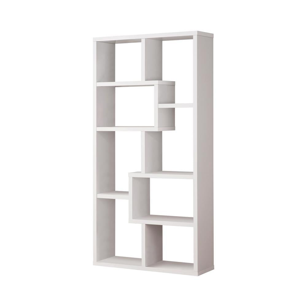 Theo 10-shelf Bookcase White - Luxury Home Furniture (MI)