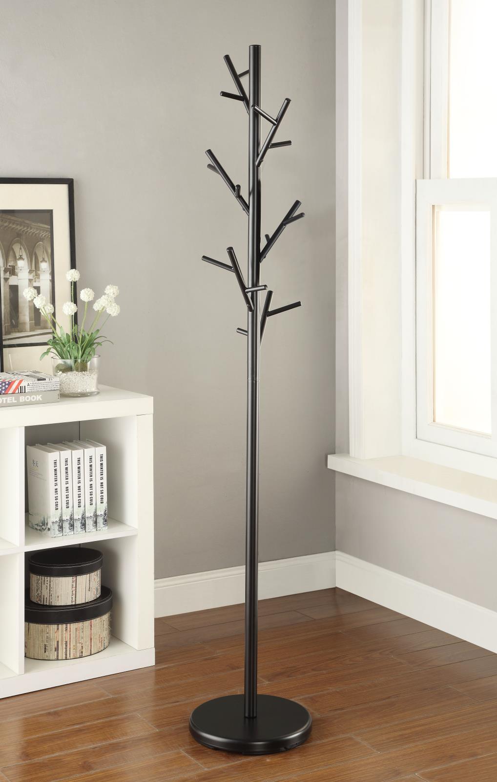 Clover 18-Hook Coat Rack Black - Luxury Home Furniture (MI)