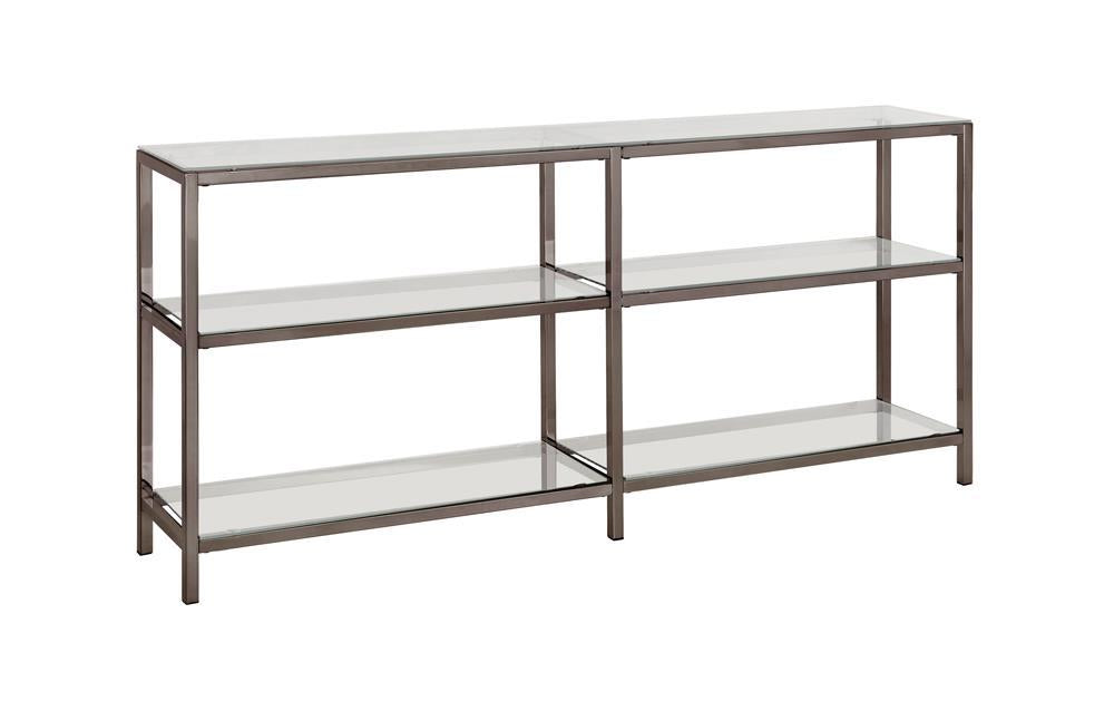 Kate 2-tier Bookcase Black Nickel - Luxury Home Furniture (MI)