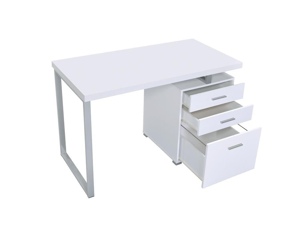 Brennan 3-drawer Office Desk White - Luxury Home Furniture (MI)