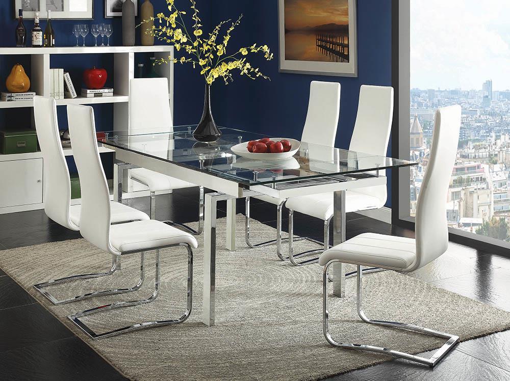 Montclair High Back Dining Chairs Black and Chrome (Set of 4) - Luxury Home Furniture (MI)