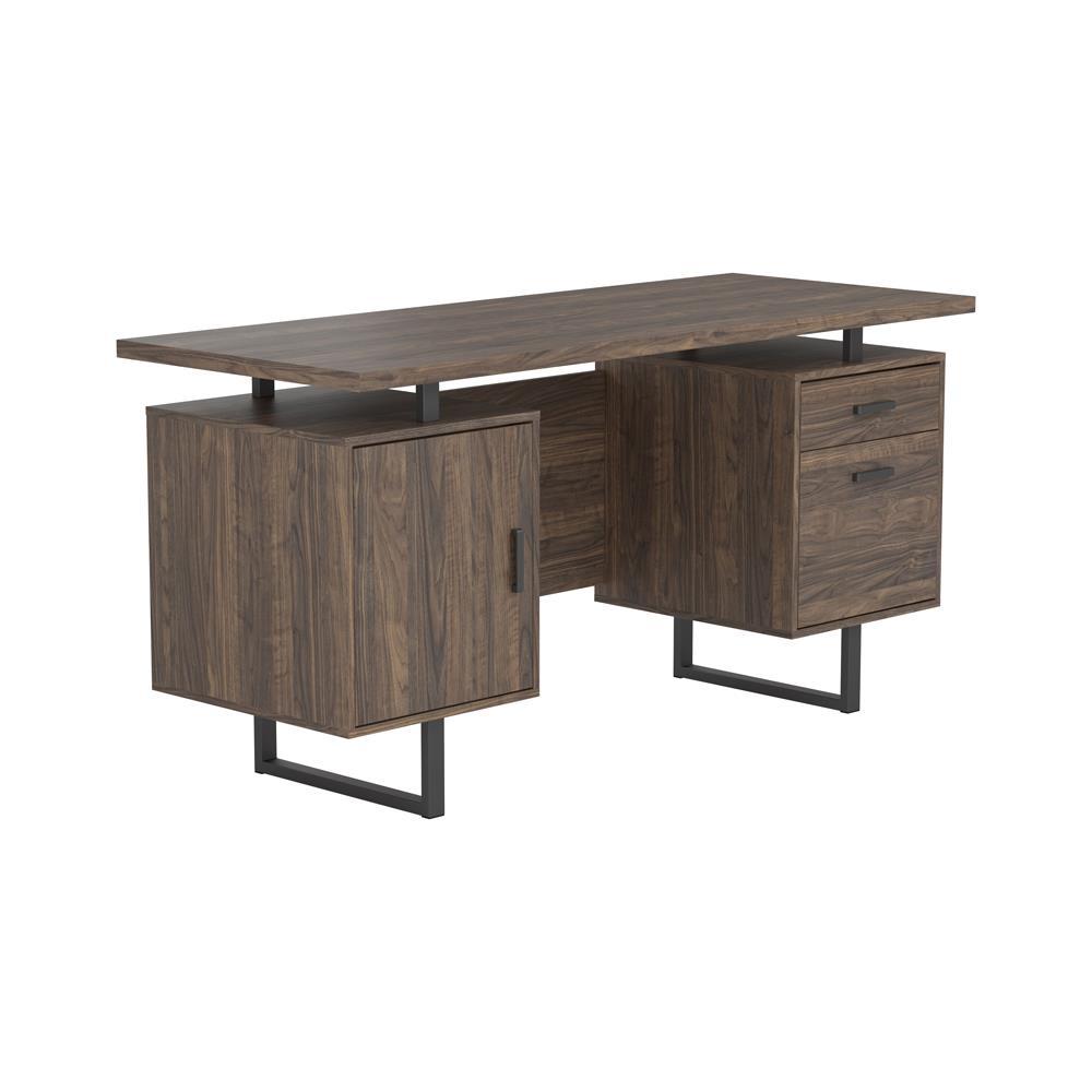 Lawtey Floating Top Office Desk Weathered Grey - Luxury Home Furniture (MI)