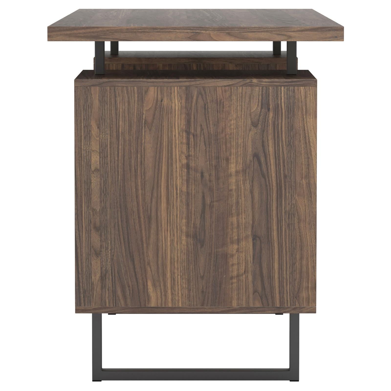 Lawtey Floating Top Office Desk Weathered Grey - Luxury Home Furniture (MI)