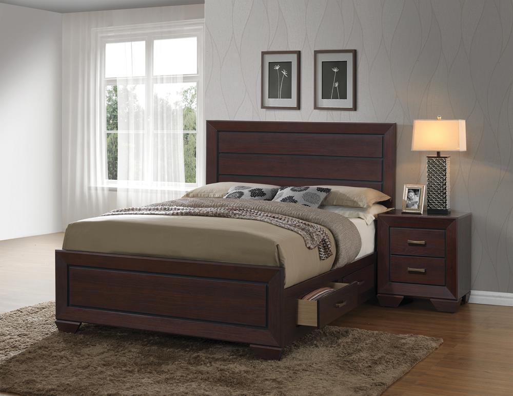 Kauffman California King, Eastren King, & Queen Panel Bed Dark Cocoa - Luxury Home Furniture (MI)
