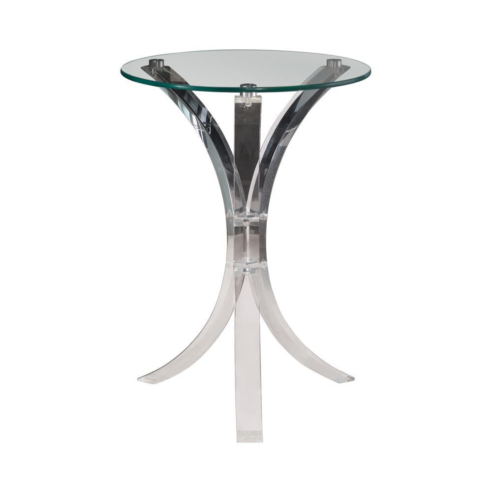 Emmett Round Accent Table Clear - Luxury Home Furniture (MI)