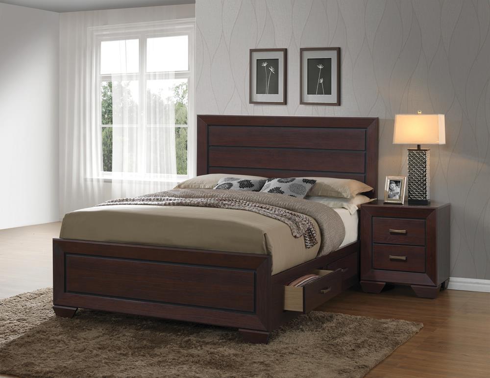 Kauffman California King, Eastren King, & Queen Panel Bed Dark Cocoa - Luxury Home Furniture (MI)