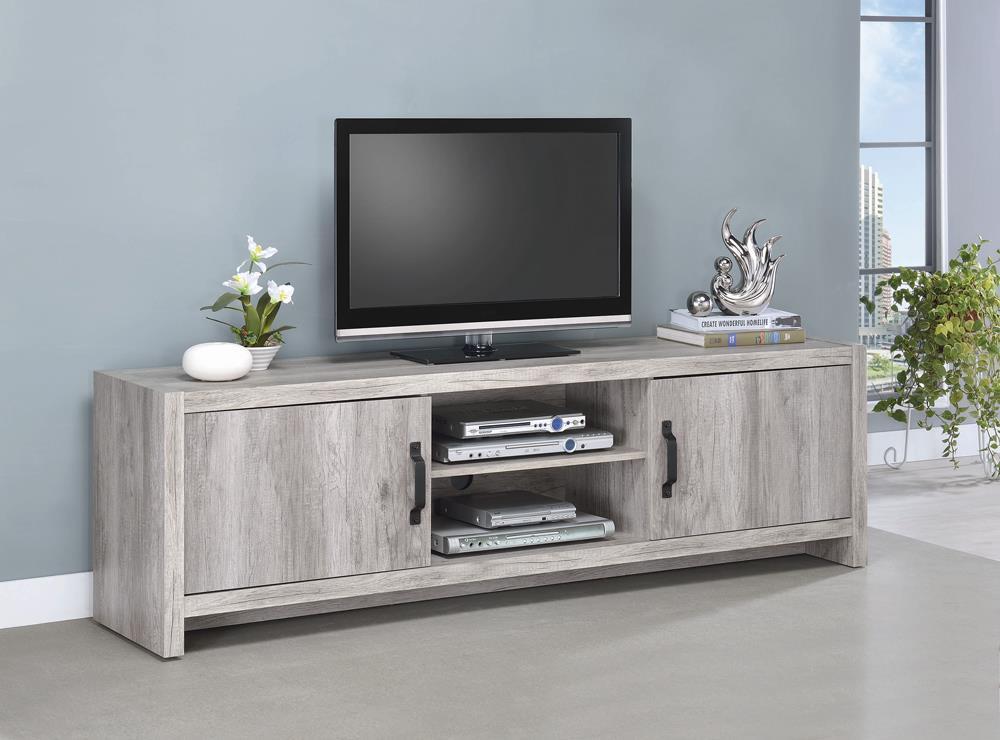 Burke 2-drawer TV Console Grey Driftwood - Luxury Home Furniture (MI)