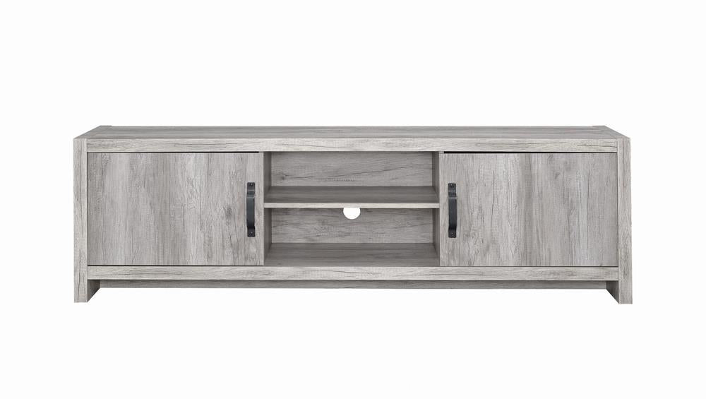 Burke 2-door TV Console Grey Driftwood - Luxury Home Furniture (MI)