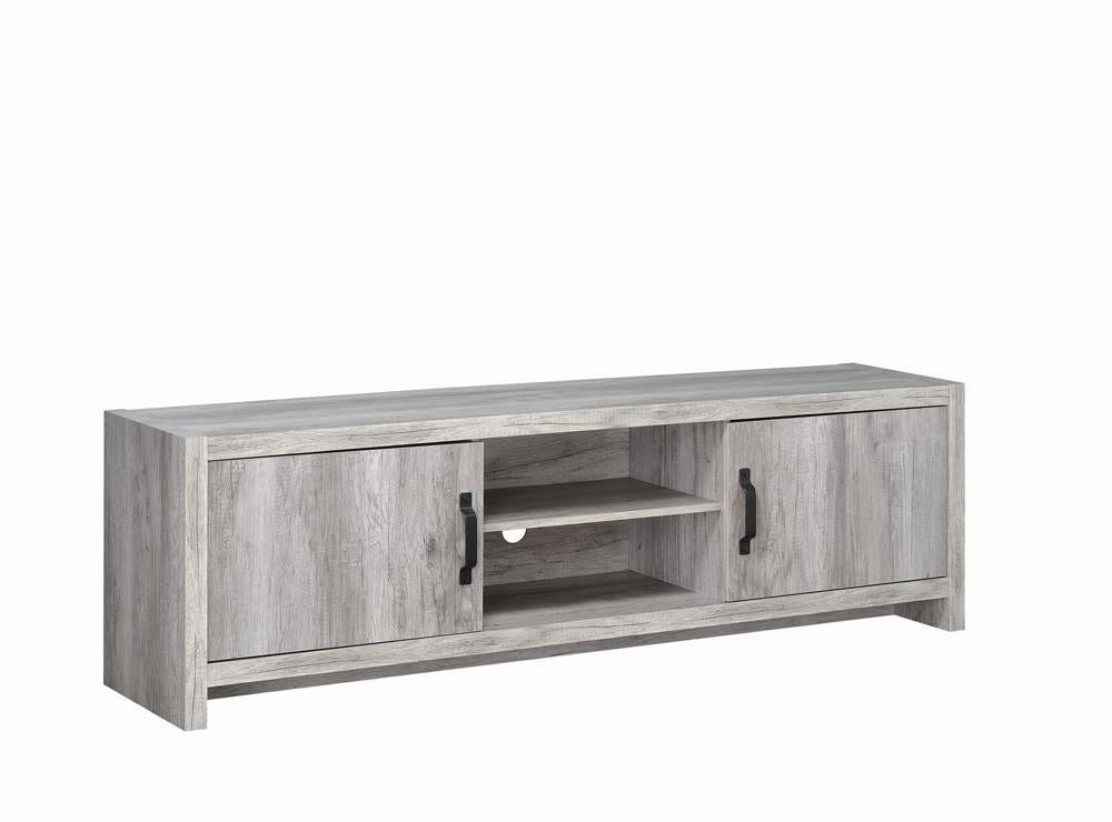 Burke 2-door TV Console Grey Driftwood - Luxury Home Furniture (MI)