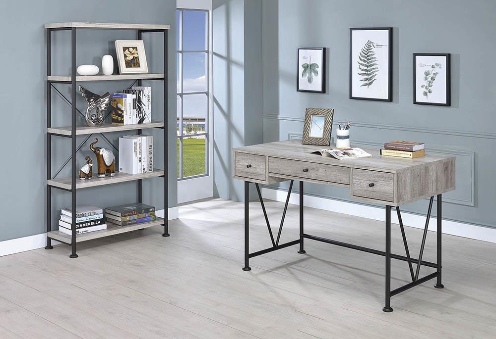 Analiese 4-shelf Bookcase Grey Driftwood - Luxury Home Furniture (MI)