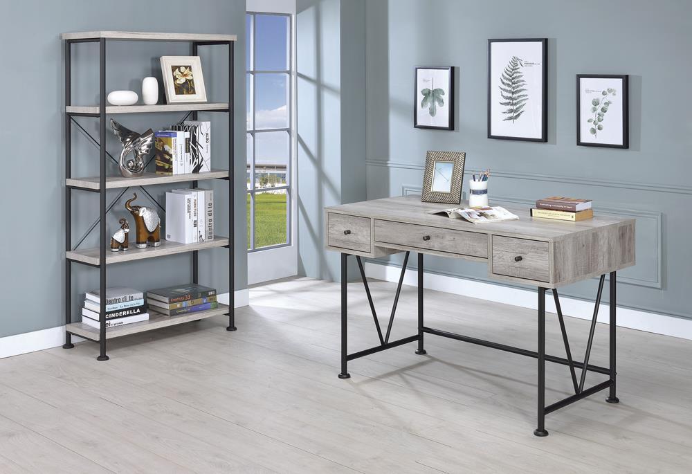 Analiese 4-shelf Bookcase Grey Driftwood - Luxury Home Furniture (MI)