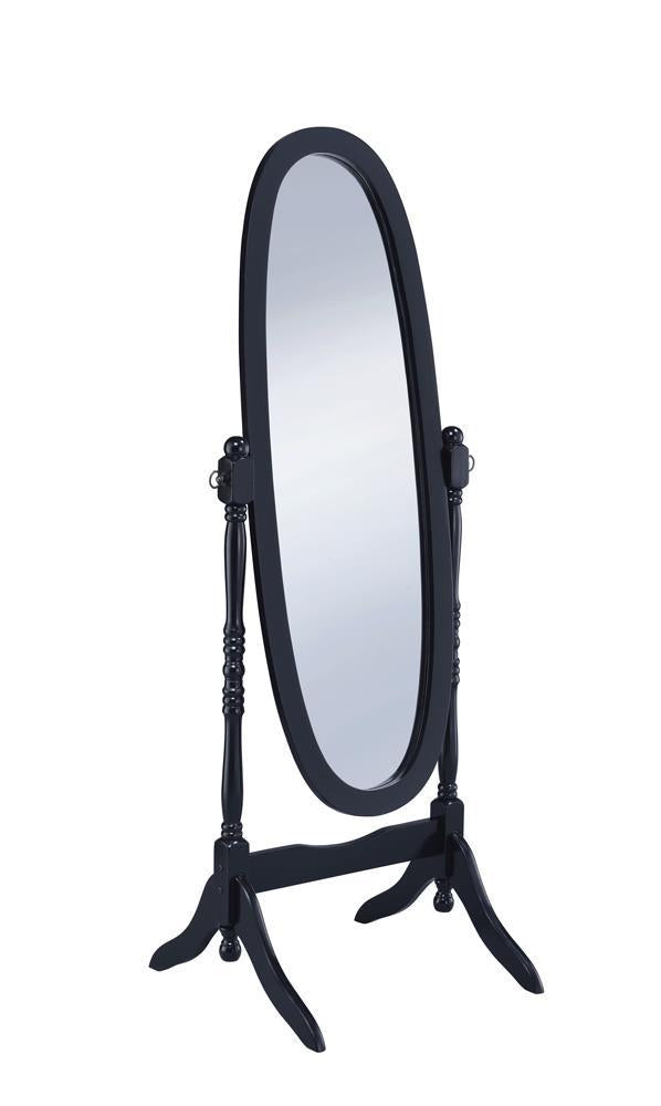 Foyet Oval Cheval Mirror Black - Luxury Home Furniture (MI)