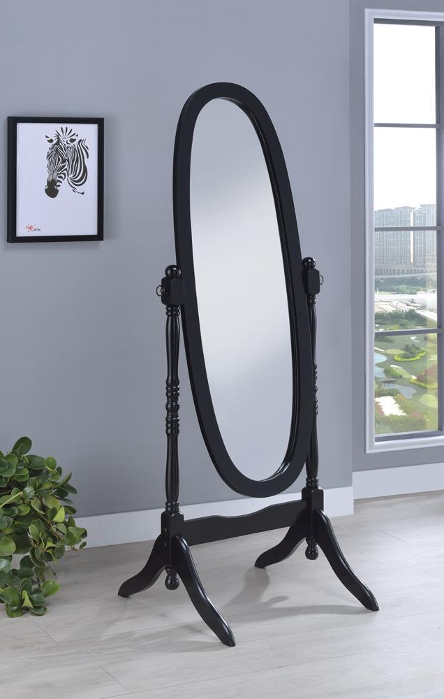 Cabot Rectangular Cheval Mirror with Arched Top Black - Luxury Home Furniture (MI)