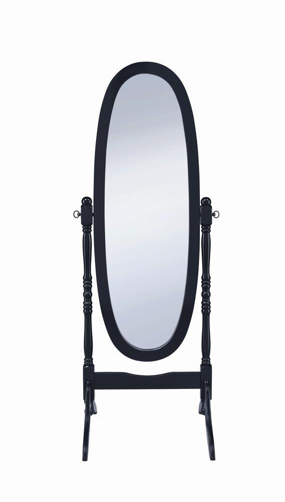 Foyet Oval Cheval Mirror Black - Luxury Home Furniture (MI)