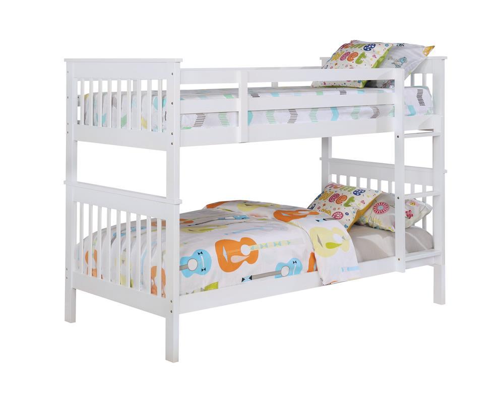 Chapman Twin Over Twin Bunk Bed White - Luxury Home Furniture (MI)