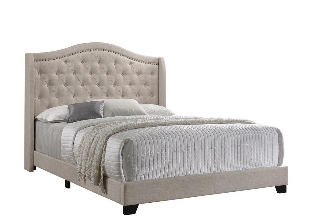Sonoma Camel Back Queen Bed Beige - Luxury Home Furniture (MI)