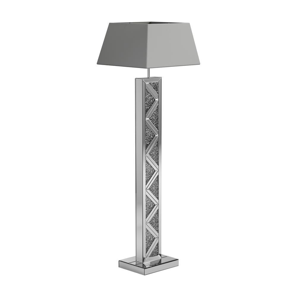Carmen Geometric Base Floor Lamp Silver - Luxury Home Furniture (MI)
