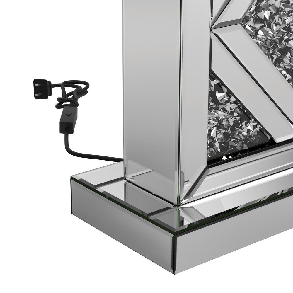 Carmen Geometric Base Table Lamp Silver - Luxury Home Furniture (MI)